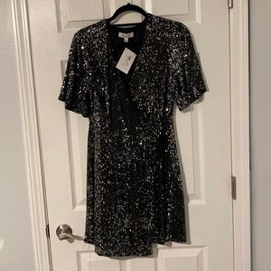 Sequin Wrap Dress